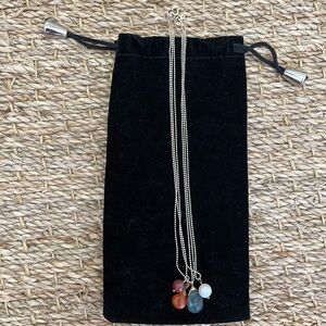 Multi-chain, Rhinestone & Pearl Bauble Necklace